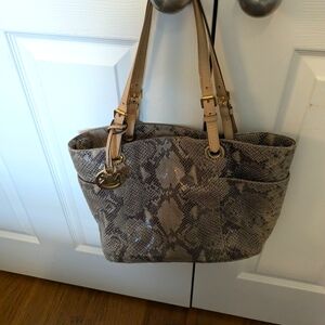 Michael kors snakeskin leather handbag